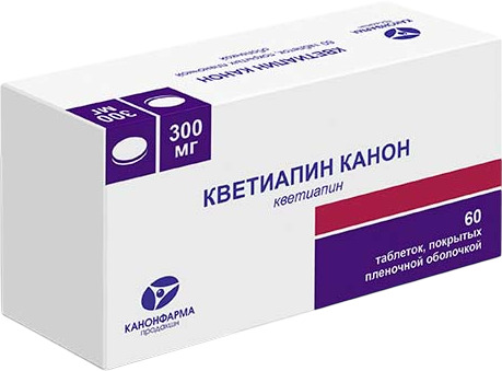 Кветиапин канон таб п.об пленочной 300мг 60 шт